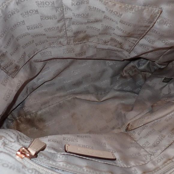 Michael Kors Metallic Mirror Rose Gold Tote Shoulder Bag - Picture 11 of 15